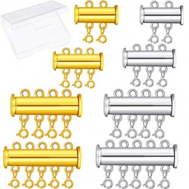 8 Pieces 4 Sizes Slide Clasp Lock Necklace Connector