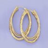 Ross-Simons Italian 14kt Yellow Gold Triple Hoop Earrings