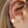 18K Gold Plated Ear Cuffs Leaf Clip Earrings