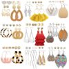 Boho Statement Tassel Rattan Leather Earrings Ethnic
