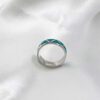 Turquoise Gemstone Wedding Band Sterling Silver