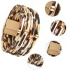 Hicarer 5 Pieces Leopard Tube Bracelet Multilayer