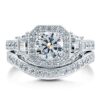 BERRICLE Rhodium Plated Sterling Silver Round Cubic Zirconia