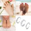 Sterling Silver Toe Rings for Women: Hypoallergenic Adjustable Open Cuff