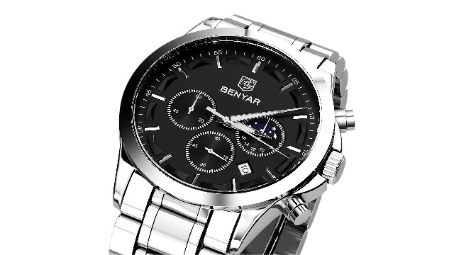 BENYAR -Wrist Watch for Men, Stainless Steel Strap Watches
