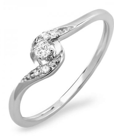 Engagement Ring 10k Round Diamond Ladies Bridal Promise