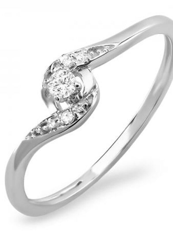 Engagement Ring 10k Round Diamond Ladies Bridal Promise