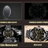 LIGE Man with Date Calendar Gold Black Wristwatch