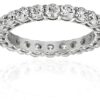 Elegant Platinum-Plated Swarovski Zirconia Band Ring