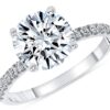 Sparkling 2.50 Carat Diamond and Moissanite Engagement Ring - 14k White Gold - Size 7.5 by Beverly Hills Jewelers