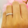 10K Round Diamond Anniversary Band Stackable Ring White Gold