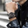 Elegant Waterproof Black LIGE Men Watch Chronograph