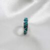 Turquoise Gemstone Wedding Band Sterling Silver