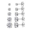 14K Gold Earrings Simulated Diamond Round Cubic Zirconia