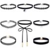 Akstore 8 PCS Velvet Choker Classic Choker Necklace