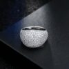White Diamond Accent Dome Ring - Cluster Cubic Zirconia