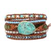 Bracelet Handmade Natural Stone Jasper Druzy Leather
