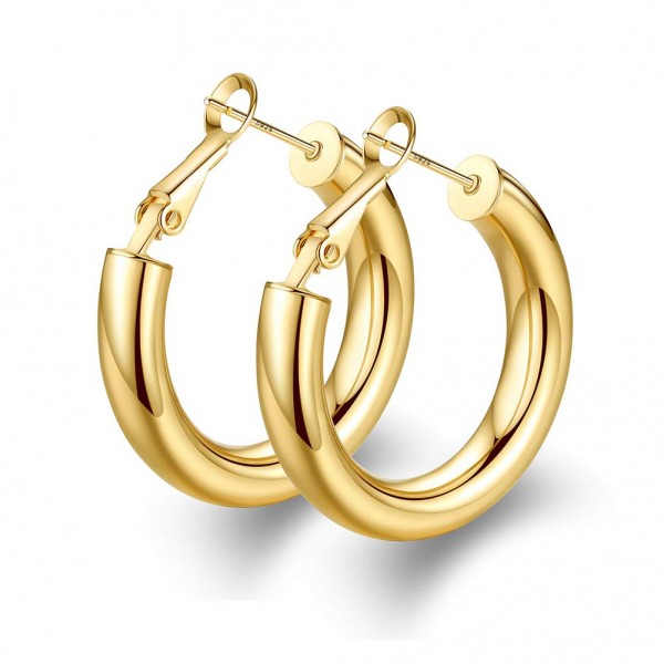 Chunky Thick Good Tube Hoops Earrings