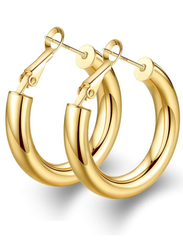 Chunky Thick Good Tube Hoops Earrings