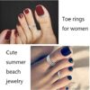 Adjustable Stainless Steel Toe Rings for Women, Open Band Silver Foot