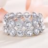 Crystal Bridal 2 Layers 8-Shaped Elastic Stretch Bracelet