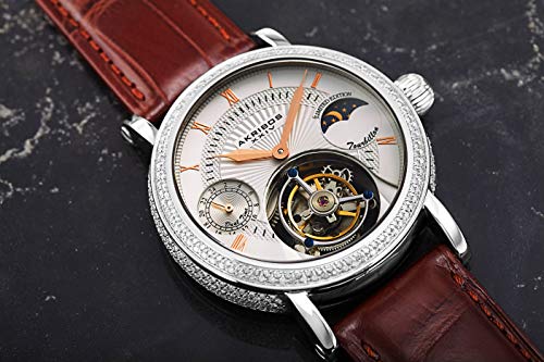 Timeless Elegance with Akribos Mechanical Tourbillon Moonphase Design Watch