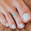 Chic Silver Enamel Wave Toe Ring – Adjustable Brass Base for Stylish Summer Accessory