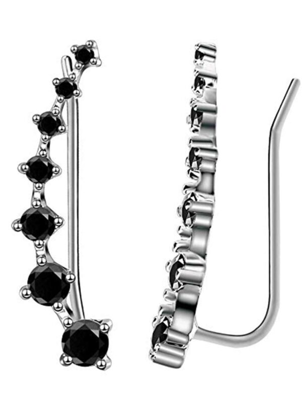 Ear Cuffs Climber Sterling Silver Earrings Hypoallergenic Crystal