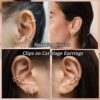 8 Pairs Gold Ear Cuffs Set Earrings Sparking Adjustable Helix
