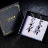 Swarovski Crystal 18K White Gold Drop Earrings