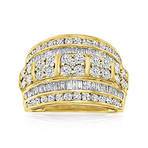 Elevate Your Look with the Diamond Multi-Row Ring in 18kt Gold from Ross-Simons - A Stunning Piece of Jewelry That Will Sparkle and Shine on Your Finger! Perfect for Those Who Want to Add a Touch of Glamour to Any Outfit and Make a Statement.