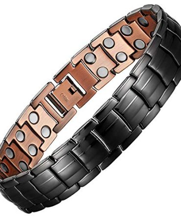 Link Adjustable Black Pure Copper 3000Gauss Magnets Pain Relief for Arthritis and Carpal Tunnel Migraines