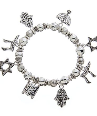 PammyJ Jewish Jewelry Hebrew Charm Stretch Bracelet
