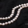 JYX 9x10.5mm Oval Natural White/Pink Freshwater Cultured Pearl Necklace