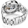 Silver Skeleton Dial, Dual Time Stührling Original Mens Watch
