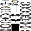 Outee 20 Pcs Black Chokers Necklaces for Women