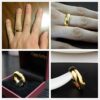 24k Gold Plated Ring Wedding Band Comfort Fit Domed Tungsten
