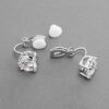 Platinum Plated Clip-On Stud Earrings 9.5mm Round-Cut Solitaires