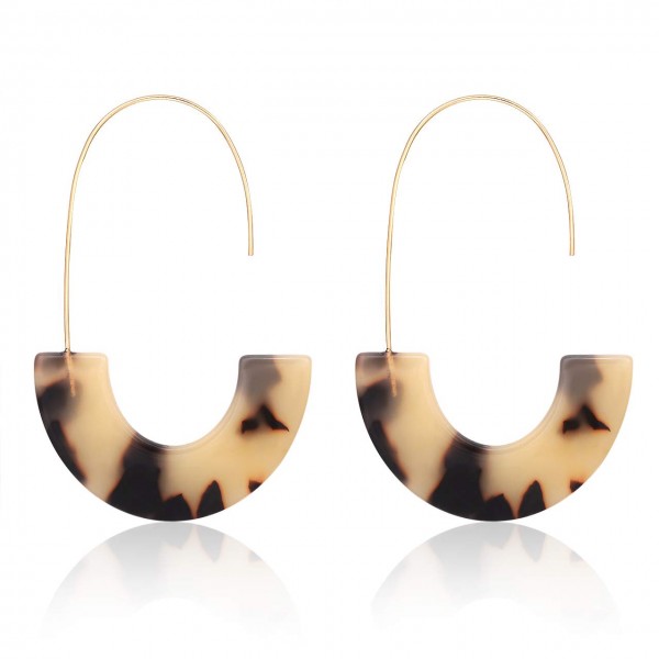 Acrylic Earrings Statement Tortoise Hoop Earrings