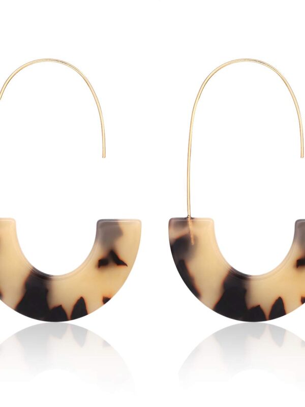 Acrylic Earrings Statement Tortoise Hoop Earrings