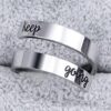 Adjustable Stainless Steel Inspirational Ring: Encouragement Jewelry for Empowering Your Spirit