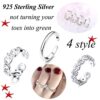 Adramata 4 Pcs 925 Sterling Silver Adjustable Toe & Finger Ring Set for Women 🌸