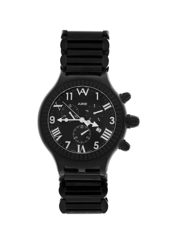 Aire Parlay Swiss Made Chronograph Over-Sized Mens Black Watch