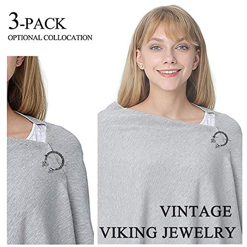 3 Pack Vintage Viking Brooches Pins Medieval Cloak