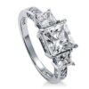 BERRICLE Rhodium Plated Sterling Silver Princess