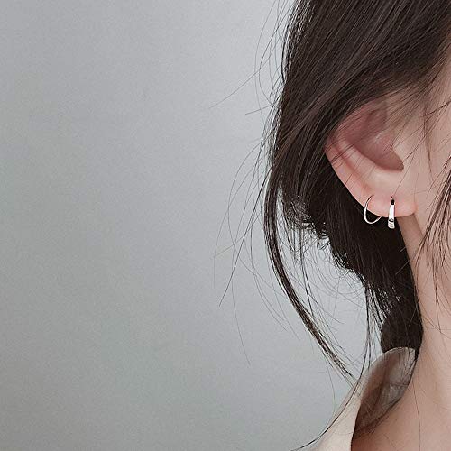 Hypoallergenic Cartilage Ear Piercing Wrap Earring Studs in White Gold