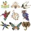 9 Pieces Woman Animal Brooch Pins Set Vintage Crystal Pin