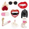 JLJ Enamel Pin Set Punk Cute Brooches for Party Vampire
