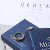 micuco 14K Gold Signet Rings for Women Sunflower
