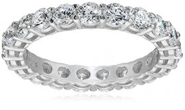 Platinum-Plated Sterling Silver All-Around Band Ring